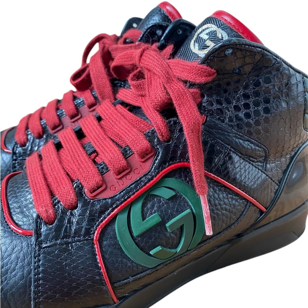 Gucci Snake Skin Cobra Coda Hightop Double GG Red Bottom Sneakers Unisex 6.5/8 - Picture 7 of 13